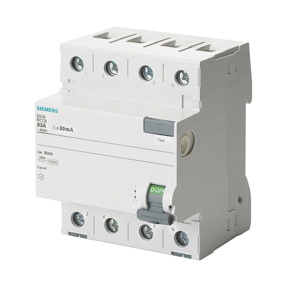 Siemens 5SV5342-6 4x25A 30mA Kaçak Akım Koruma Rölesi