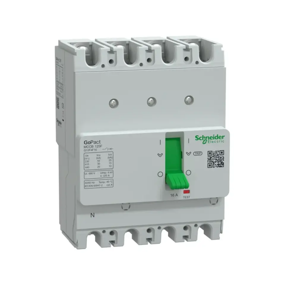 Schneider Electric G12F4F16, GoPact, 16 Amper, 4 Kutuplu, 30 kA, Kompakt Şalter, G125F, TM16D