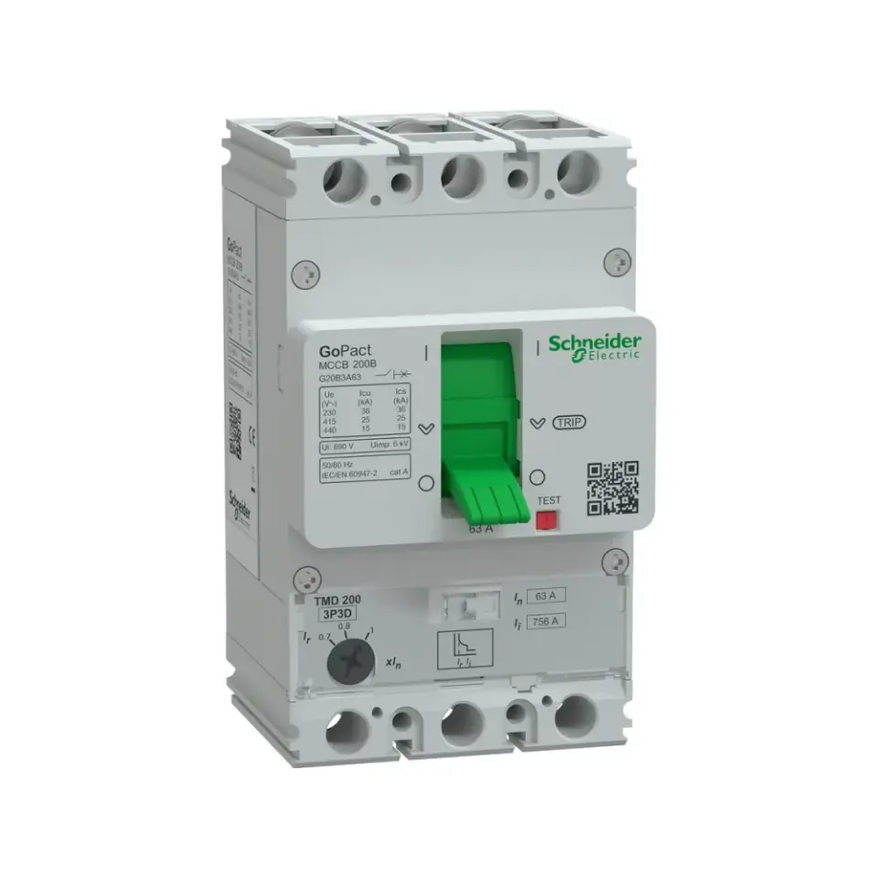Schneider Electric G20B3A63, GoPact, 44-63 Amper, 3 Kutuplu, 25 kA, Kompakt Şalter, G200B, TM63D