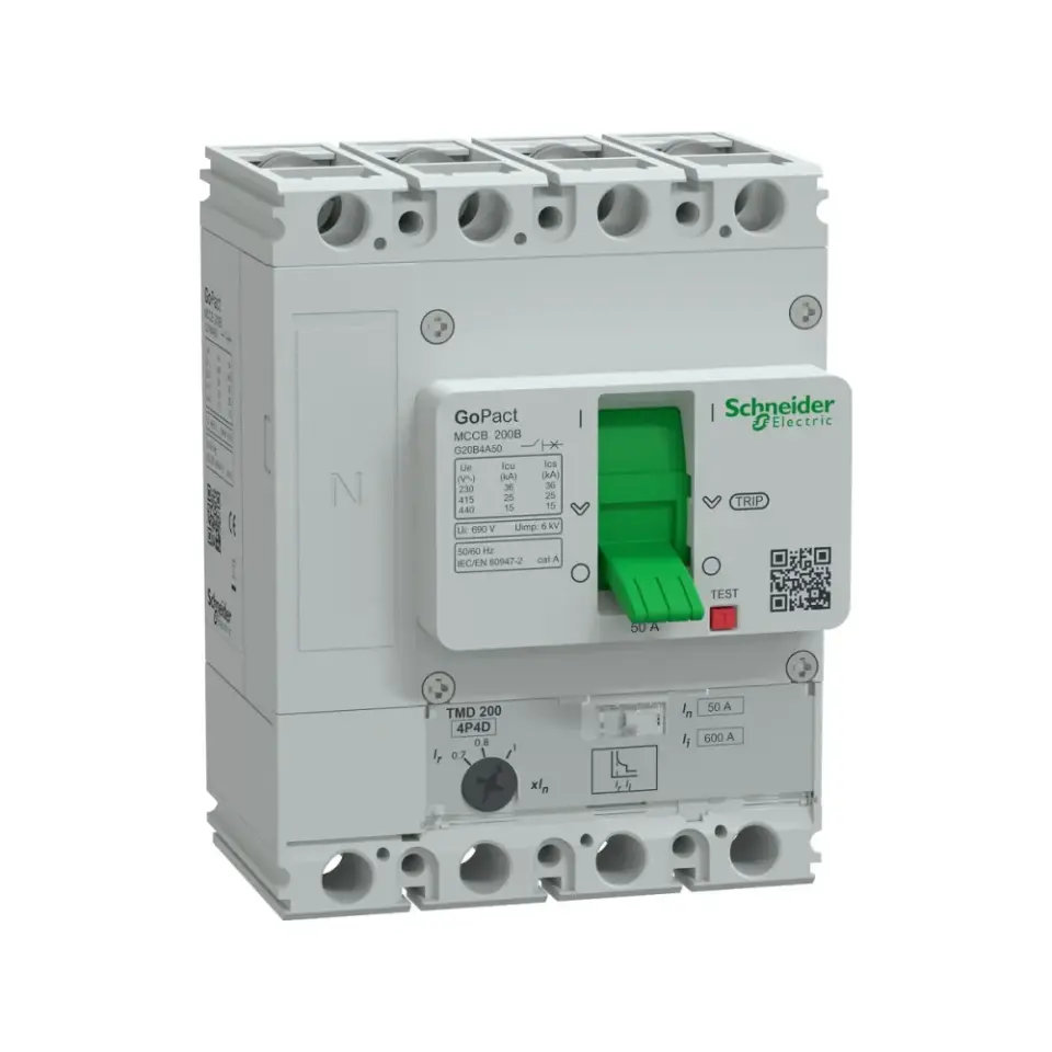 Schneider Electric G20B4A50, GoPact, 35-50 Amper, 4 Kutuplu, 25 kA, Kompakt Şalter, G200B, TM50D