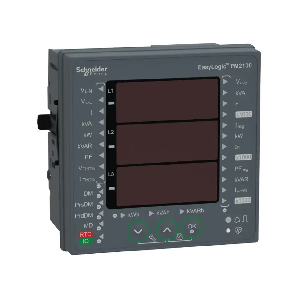 Schneider Electric METSEPM2120, EasyLogic PM2000, Enerji Analizörü, 15. Harmonik, LED Ekranlı, Modbus Haberleşmeli, Class 1