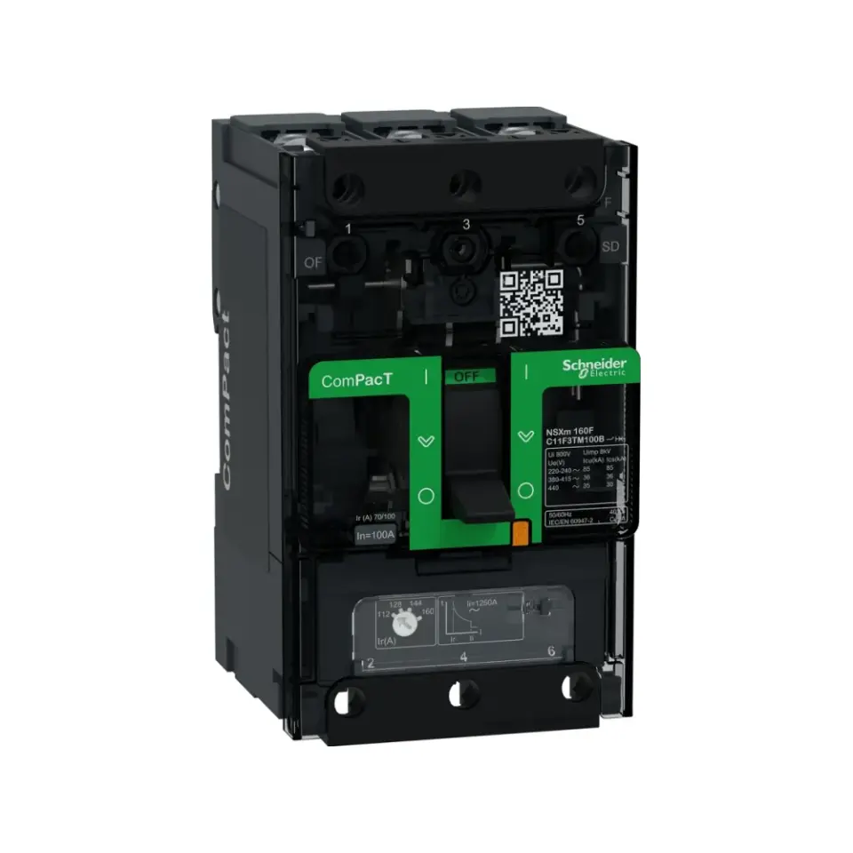 Schneider Electric C11F3TM100B, ComPact NSXm, 70-100 Amper, 3 Kutuplu, 36 kA, Kompakt Şalter, NSXm160F, TM100D