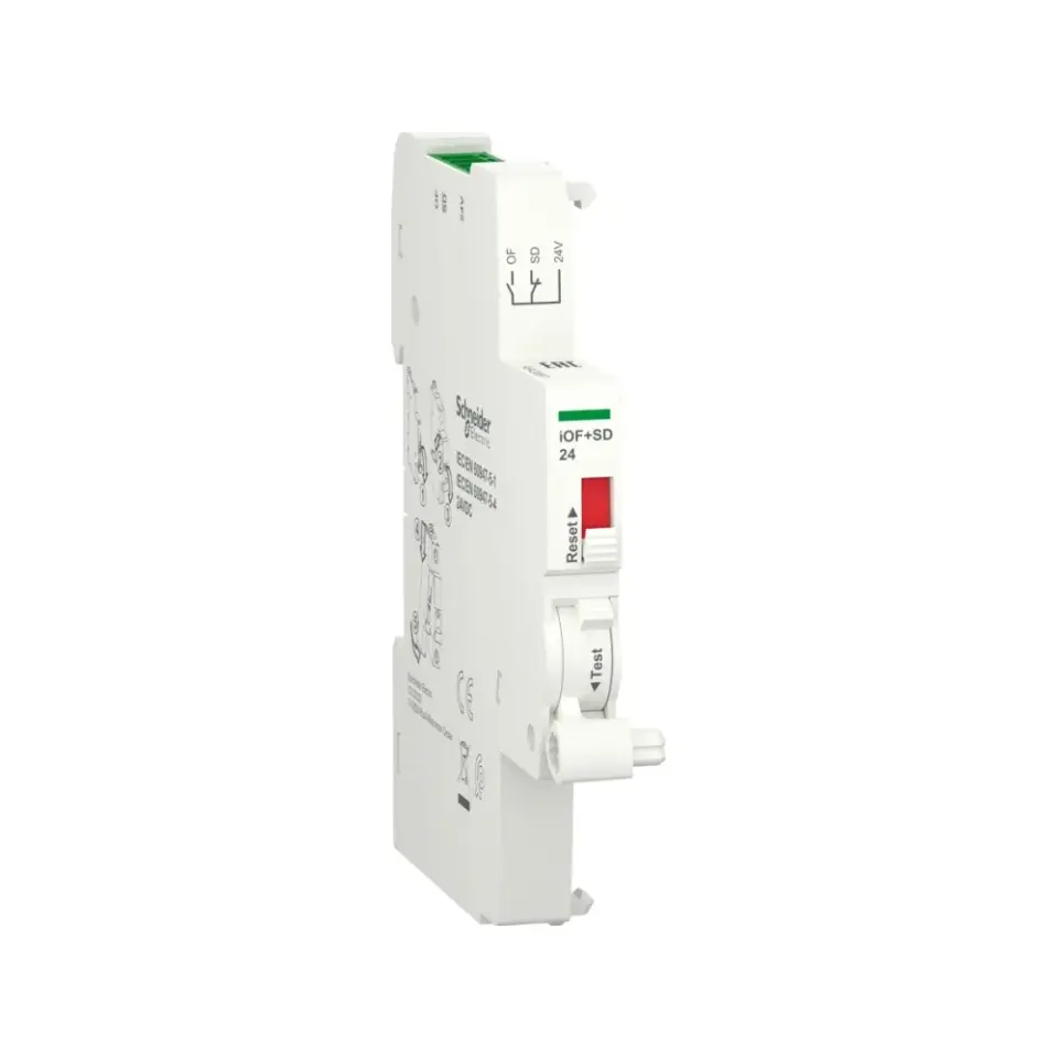 Schneider Electric A9A26897, Acti 9, Düşük Seviye Yardımcı Kontak iOF-SD, 1NA+1NK, 24 Volt DC