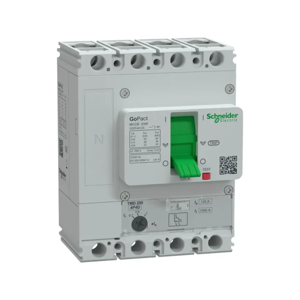 Schneider Electric G20F4A125, GoPact, 88-125 Amper, 4 Kutuplu, 36 kA, Kompakt Şalter, G200F, TM125D