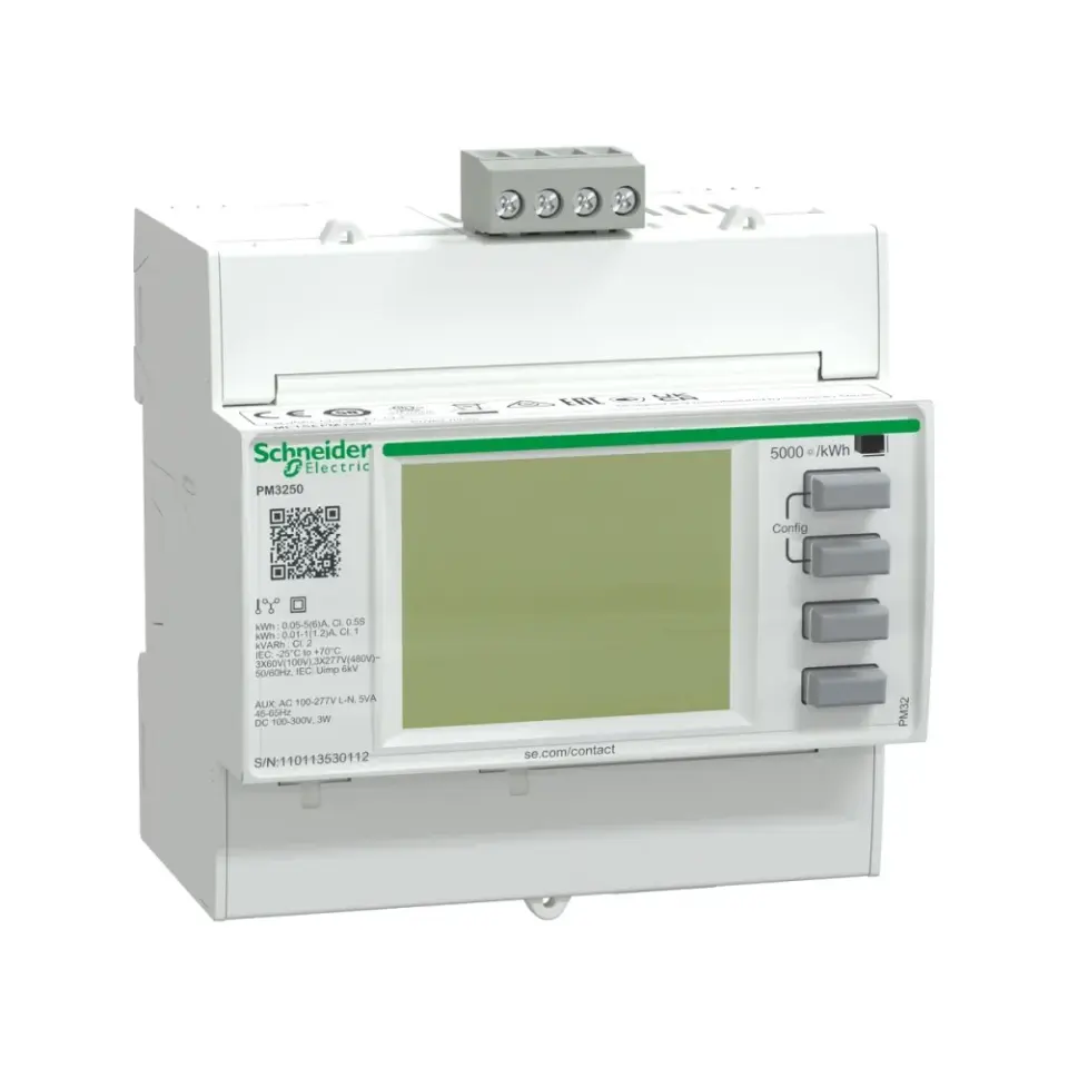Schneider Electric METSEPM3250, PowerLogic PM3000, Enerji Analizörü, Modbus Haberleşmeli, DIN Ray Tipi