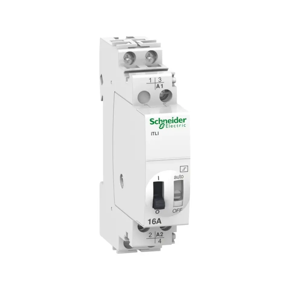 Schneider Electric A9C30115, Acti 9 iTL, 16 Amper, Enversör Darbe Akım Rölesi, 1NA+1NK, 24 Volt AC, 12 Volt DC