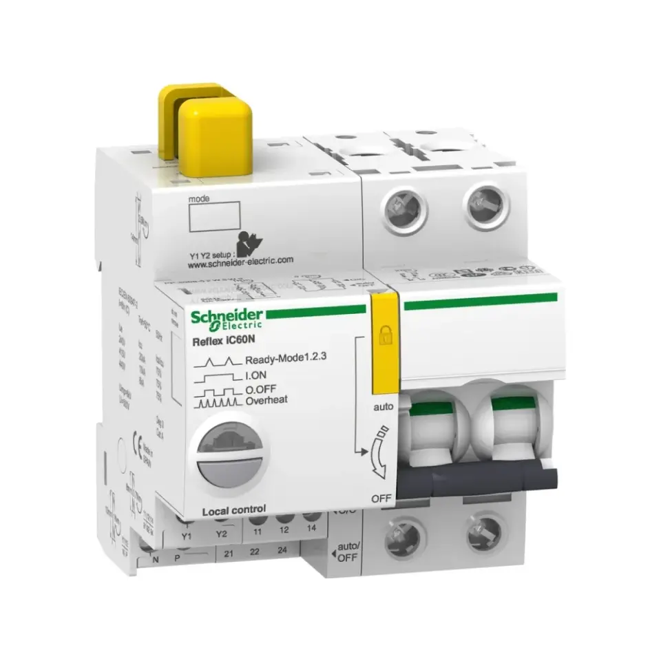 Schneider Electric A9C62210, Acti 9 Reflex iC60, 10 Amper, 2 Kutuplu, Entegre Kontrollü Otomatik Sigorta, 10 kA, Ti24 Haberleşmeli