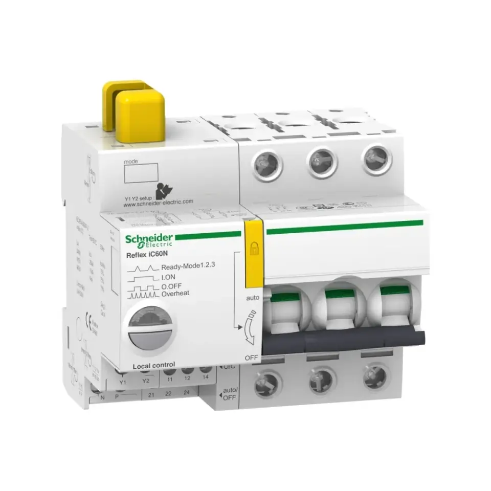Schneider Electric A9C62325, Acti 9 Reflex iC60, 25 Amper, 3 Kutuplu, Entegre Kontrollü Otomatik Sigorta, 10 kA, Ti24 Haberleşmeli