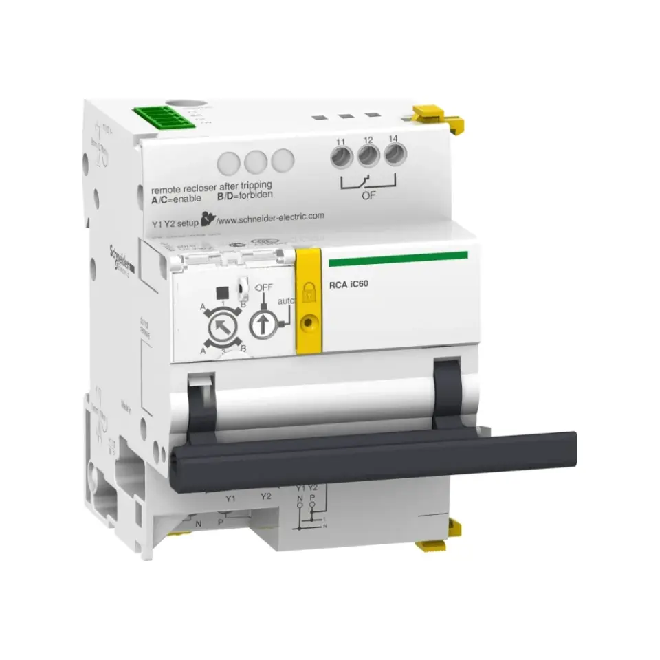 Schneider Electric A9C70122, Acti 9 RCA, iC60 için Uzaktan Kapama Modülü, Dahili RCA Ti24 Haberleşme Modülü, 1P/2P