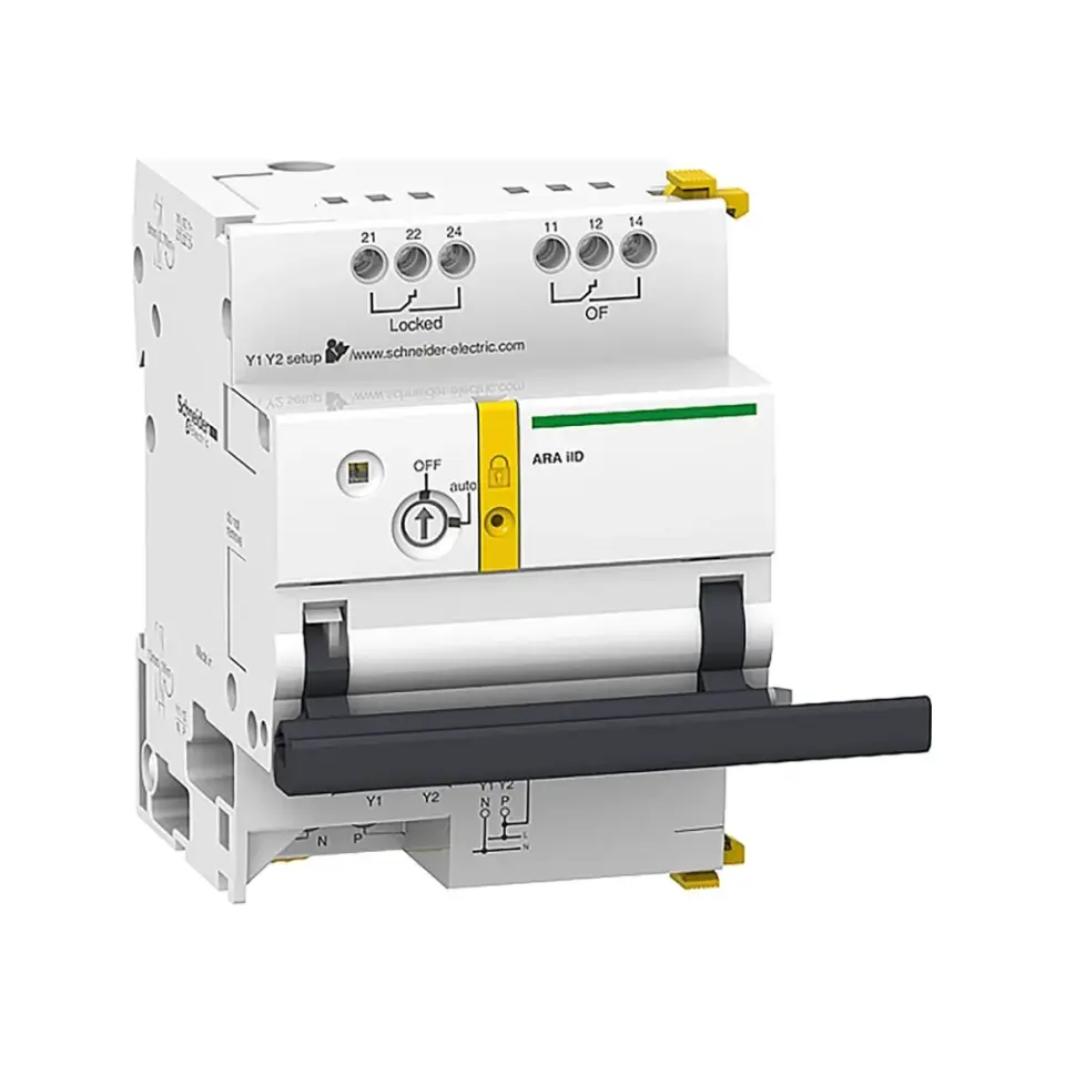 Schneider Electric A9C70342, Acti 9 ARA, 2 Kutuplu iID Kaçak Akım Koruma Röleleri için Otomatik Kapama Modülü