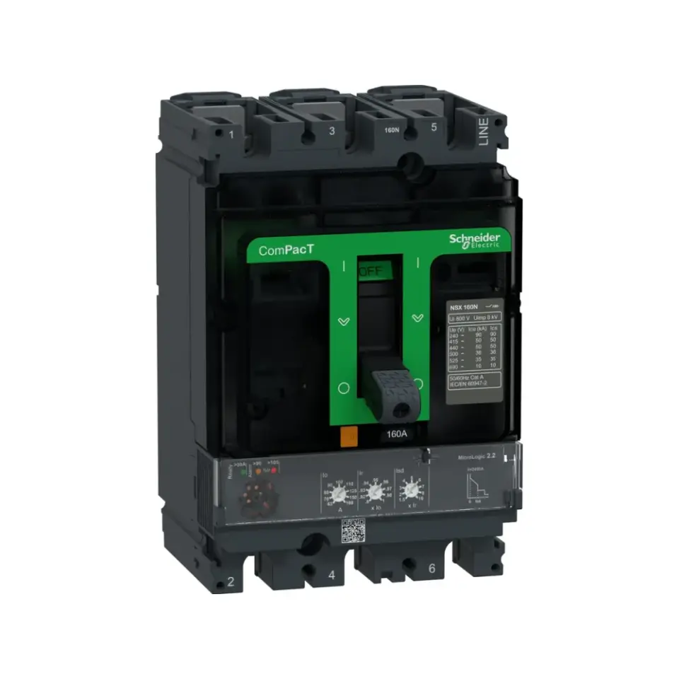 Schneider Electric C16N32D160, ComPact NSX, 63-160 Amper, 3 Kutuplu, 50 kA, Kompakt Şalter, NSX160N, MicroLogic 2.2