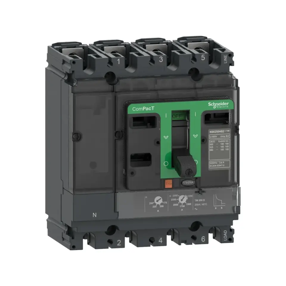 Schneider Electric C25H6TM250, ComPact NSX, 175-250 Amper, 4 Kutuplu, 70 kA, Kompakt Şalter, NSX250H, TM250D
