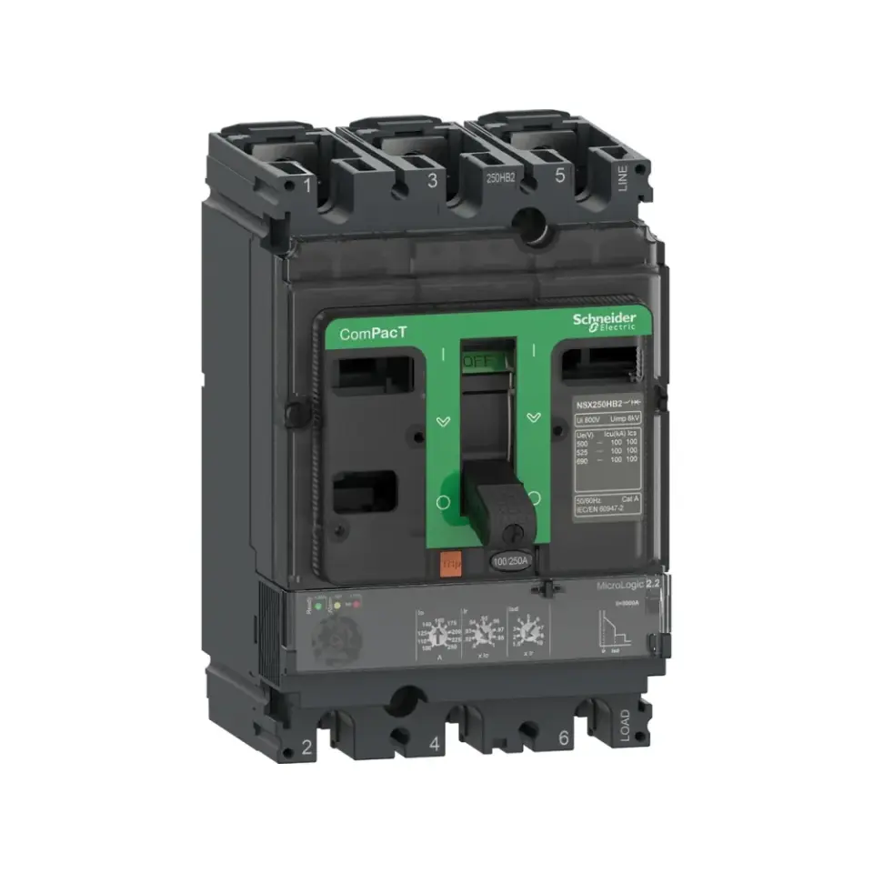 Schneider Electric C25N32D250, ComPact NSX, 100-250 Amper, 3 Kutuplu, 50 kA, Kompakt Şalter, NSX250N, MicroLogic 2.2