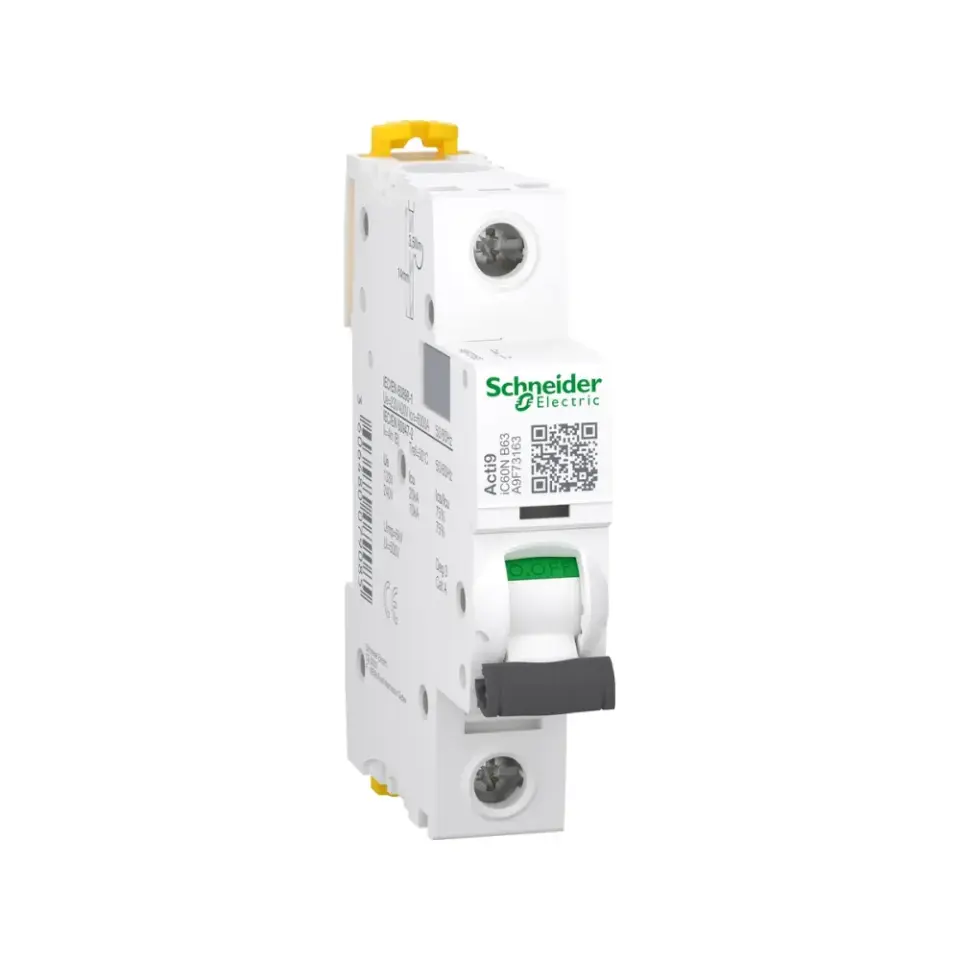 Schneider Electric A9F73163, Acti 9 iC60N, 63 Amper, 1 Kutuplu, B Tipi, Otomatik Sigorta, 6 kA, 1x63B