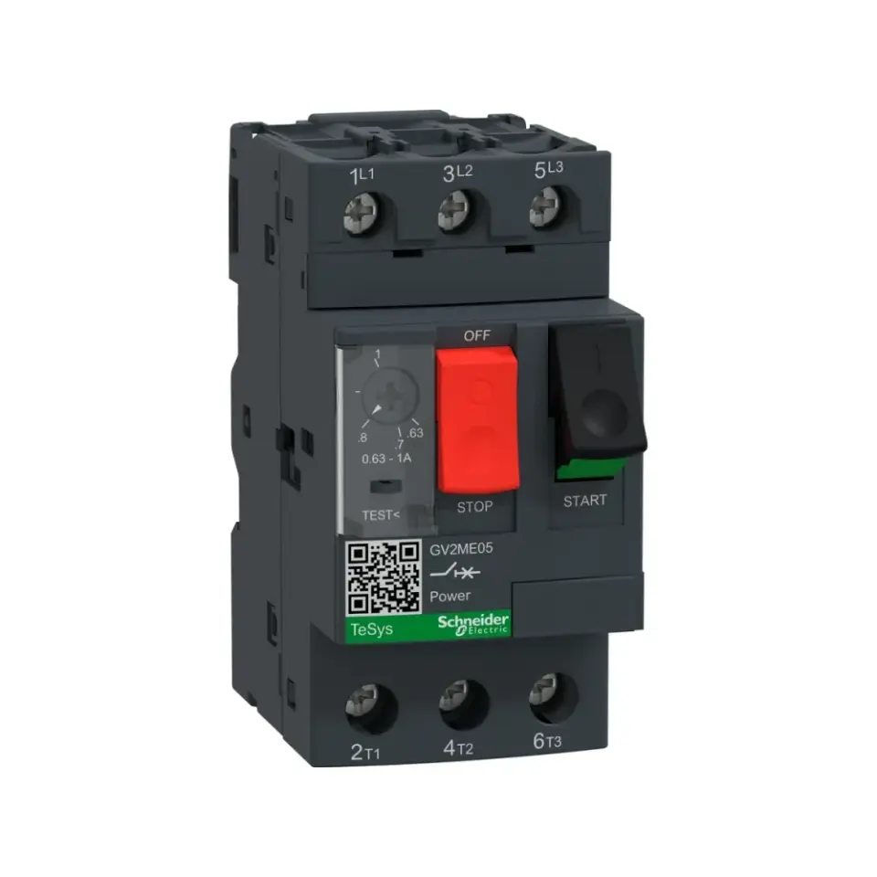 Schneider Electric GV2ME05, TeSys Deca, 0.63-1 Amper, 0.25 kW, Motor Koruma Şalteri, 100 kA