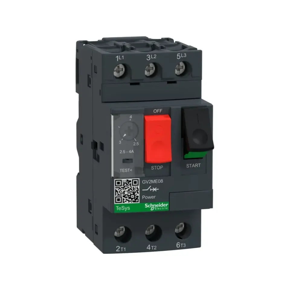 Schneider Electric GV2ME08, TeSys Deca, 2.5-4 Amper, 1.5 kW, Motor Koruma Şalteri, 100 kA