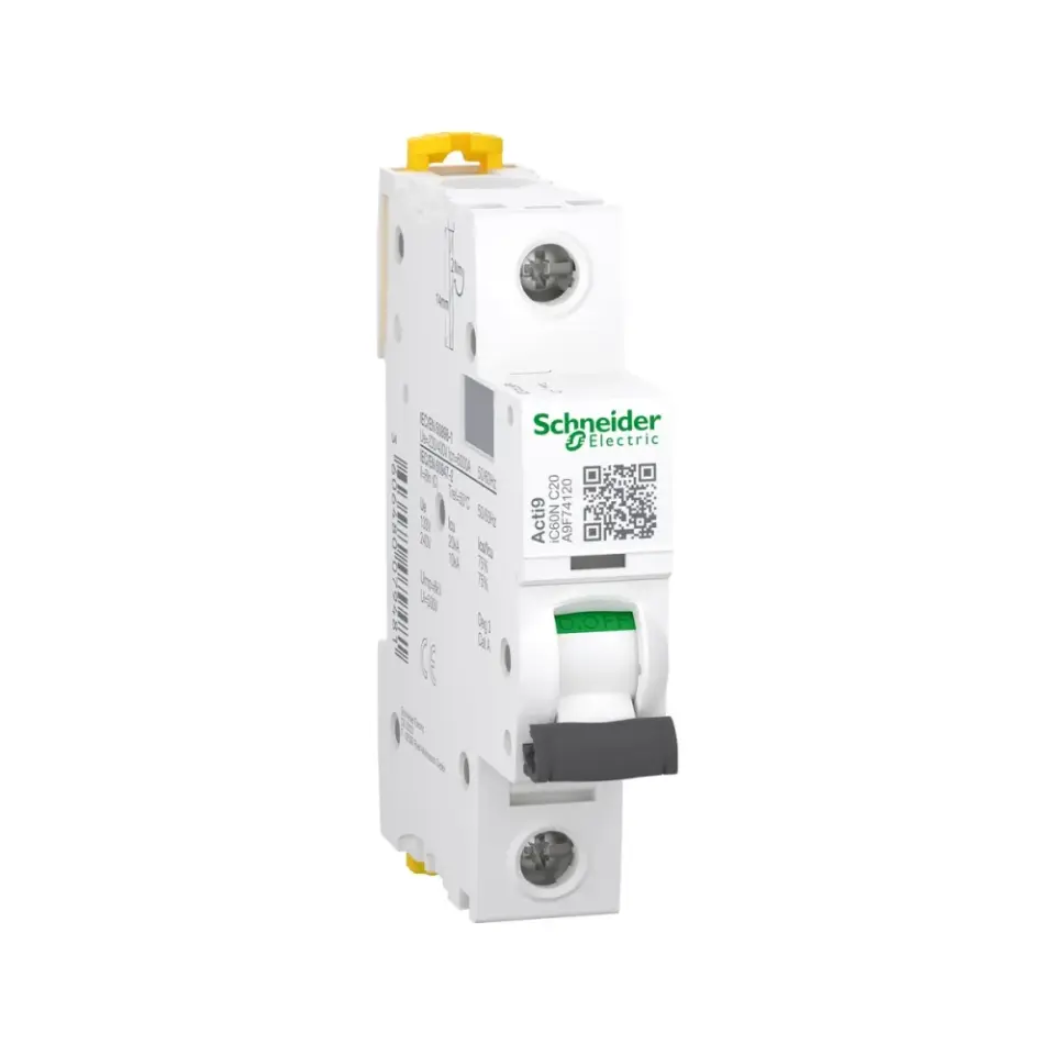 Schneider Electric A9F74120, Acti 9 iC60N, 20 Amper, 1 Kutuplu, C Tipi, Otomatik Sigorta, 6 kA, 1x20C