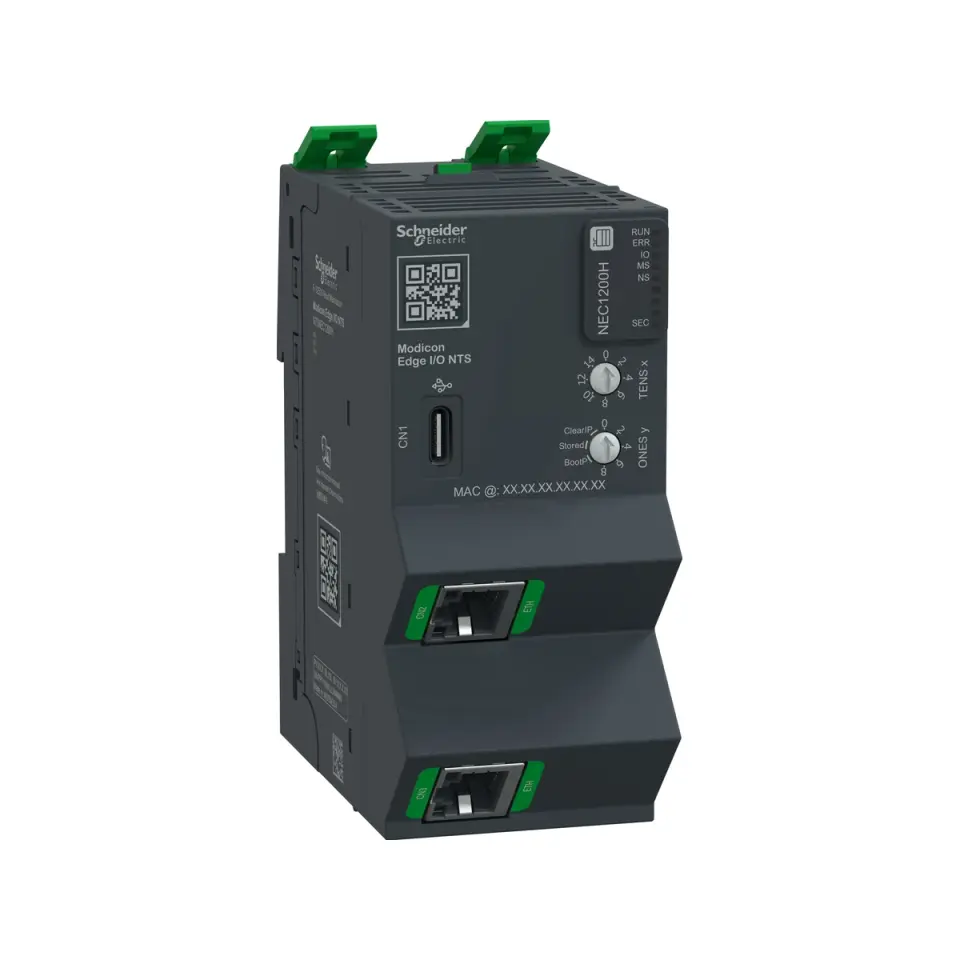 Schneider NTSNEC1200HK, Modicon Edge I/O NTS, EtherNet/IP ve Modbus TCP Uzak I/O Ağ Arayüz Modülü, 100 Mbps, Hardened