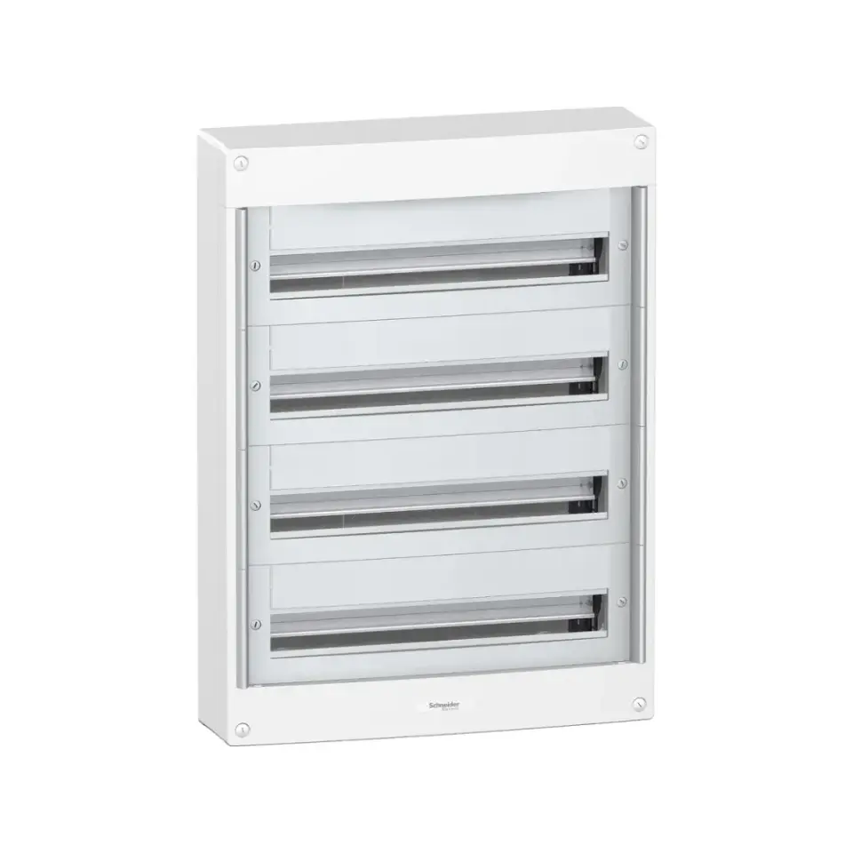 Schneider Electric PRA20424, Pragma, 96 Modül, 4 Sıralı, Kapaksız, Halojen Free, Sıvaüstü Dağıtım Kutusu