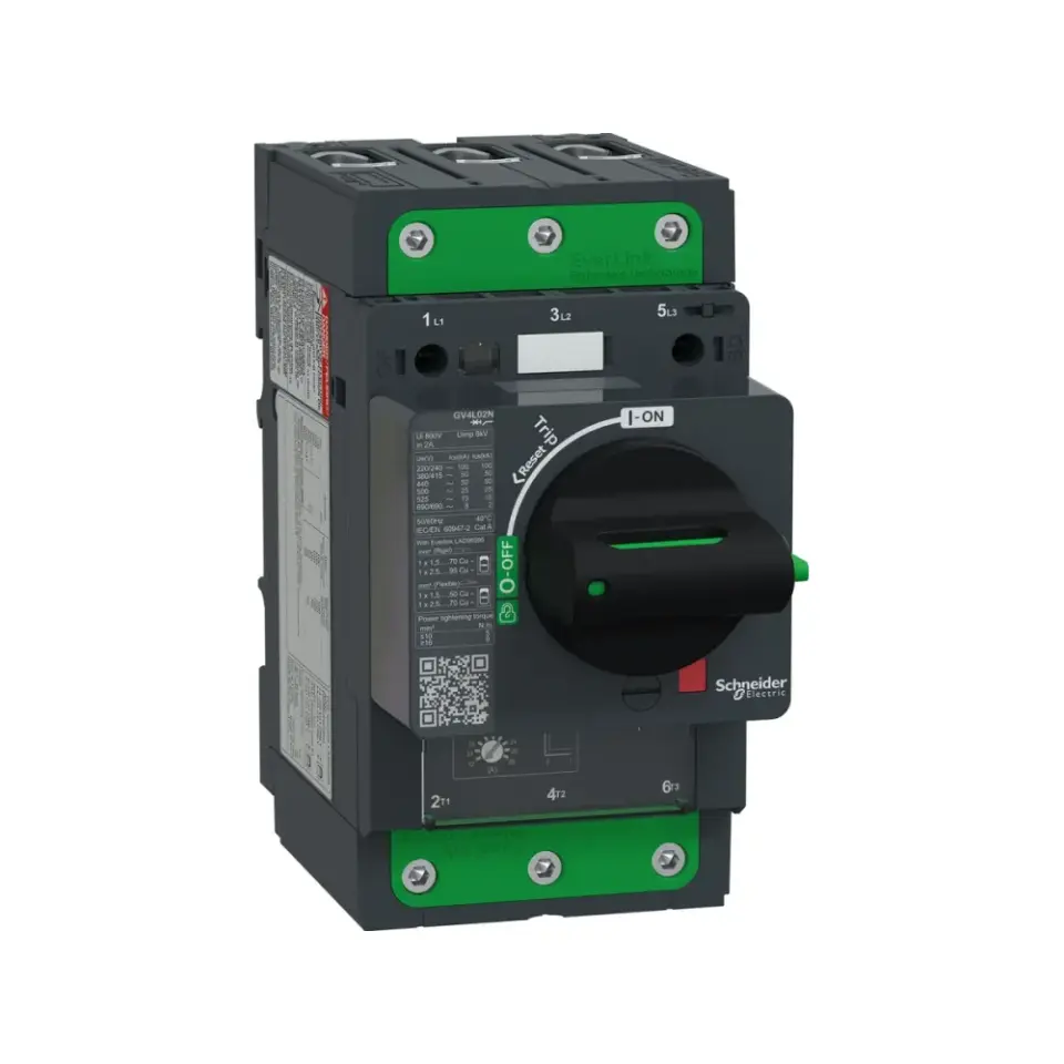 Schneider Electric GV4L02N, TeSys Deca, 2 Amper, 0.25-0.75 kW, Motor Koruma Şalteri, 50 kA