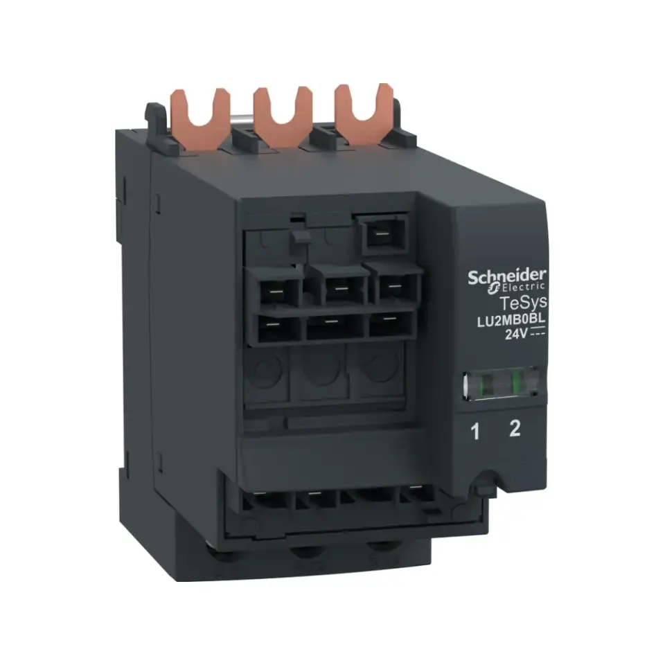 Schneider Electric LU2MB0BL, TeSys U, 32 Amper, Entegre Motor Yolvericiler için Enversör Modülü, Baz Ünite Altına Montaj, 24 Volt DC