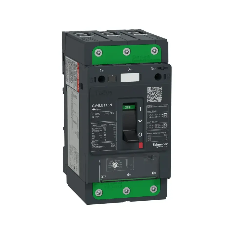 Schneider Electric GV4LE115N, TeSys Deca, 115 Amper, 30-55 kW, Motor Koruma Şalteri, 50 kA