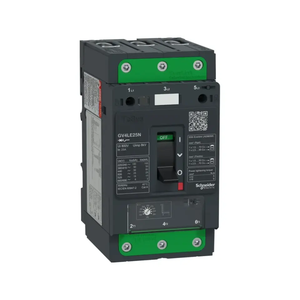 Schneider Electric GV4LE25N, TeSys Deca, 25 Amper, 5.5-11 kW, Motor Koruma Şalteri, 50 kA