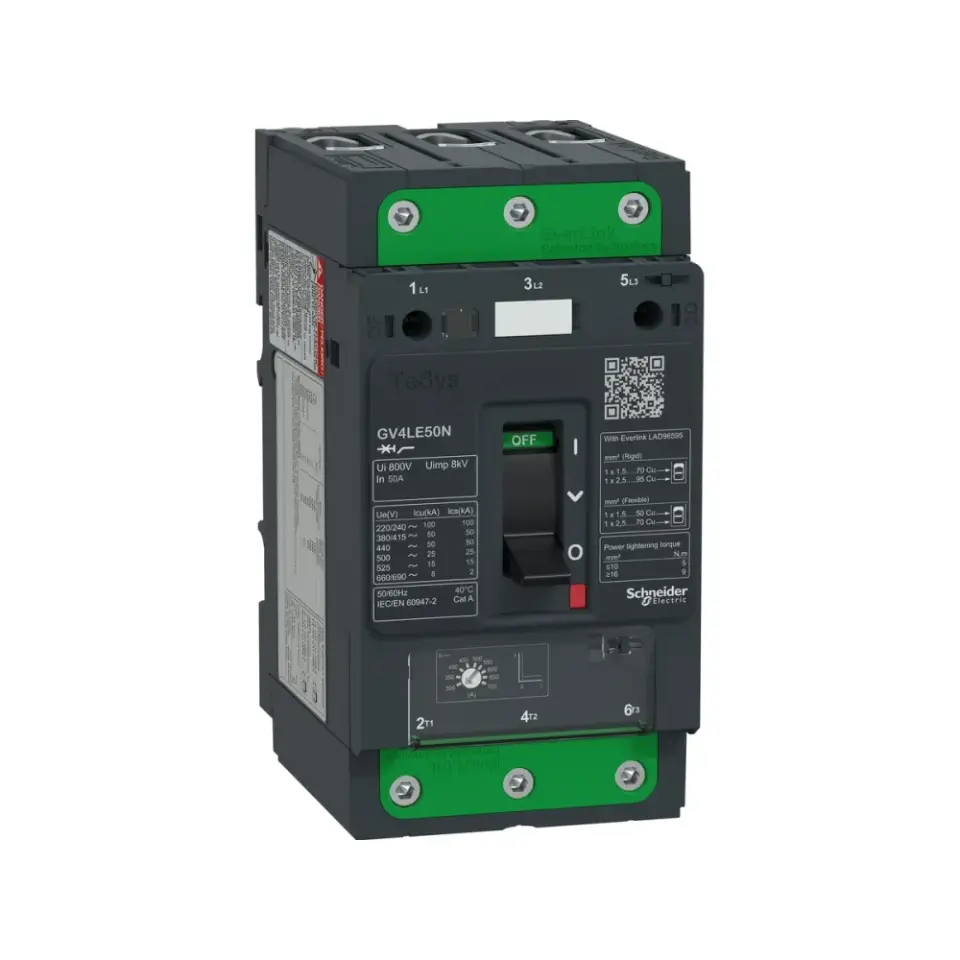 Schneider Electric GV4LE50N, TeSys Deca, 50 Amper, 11-22 kW, Motor Koruma Şalteri, 50 kA