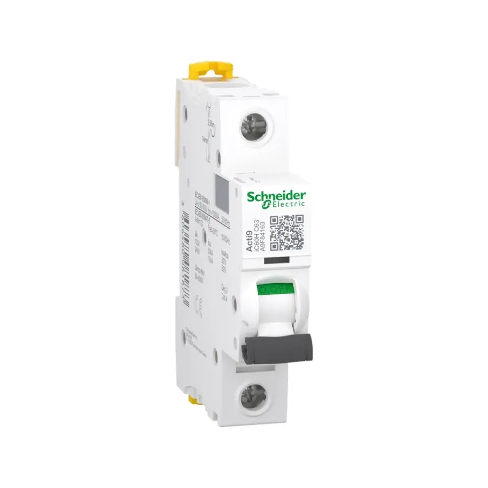 Schneider Electric A9F84163, Acti 9 iC60H, 63 Amper, 1 Kutuplu, C Tipi, Otomatik Sigorta, 10 kA, 1x63C