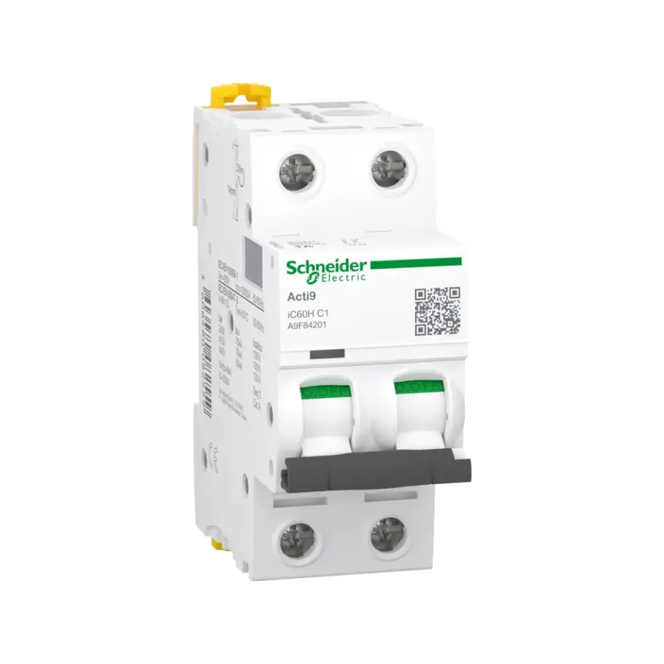 Schneider Electric A9F84201, Acti 9 iC60H, 1 Amper, 2 Kutuplu, C Tipi, Otomatik Sigorta, 10 kA, 2x1C