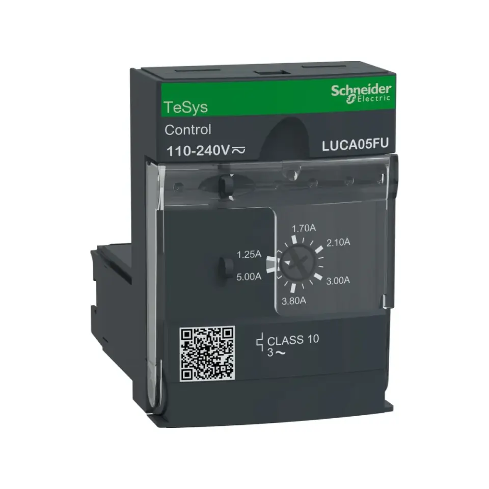 Schneider Electric LUCA05FU, TeSys U, 1.25-5 Amper, Entegre Motor Yolverici Standart Kontrol Ünitesi, Sınıf 10, Trifaze, 110-240 Volt AC/DC