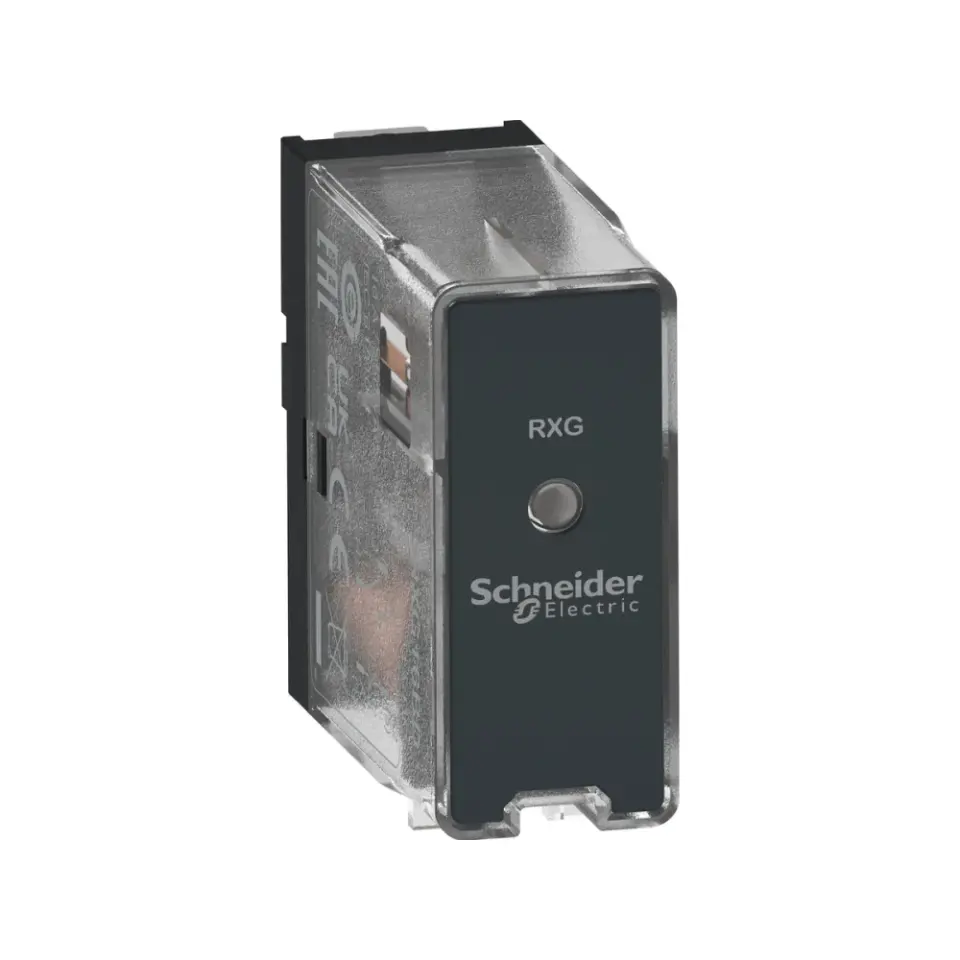 Schneider Electric RXG16BD, Harmony RXG, 10 Amper, 24 Volt DC, 1 K/A Kontaklı, 5 Pinli, Soketli Röle, LED’li
