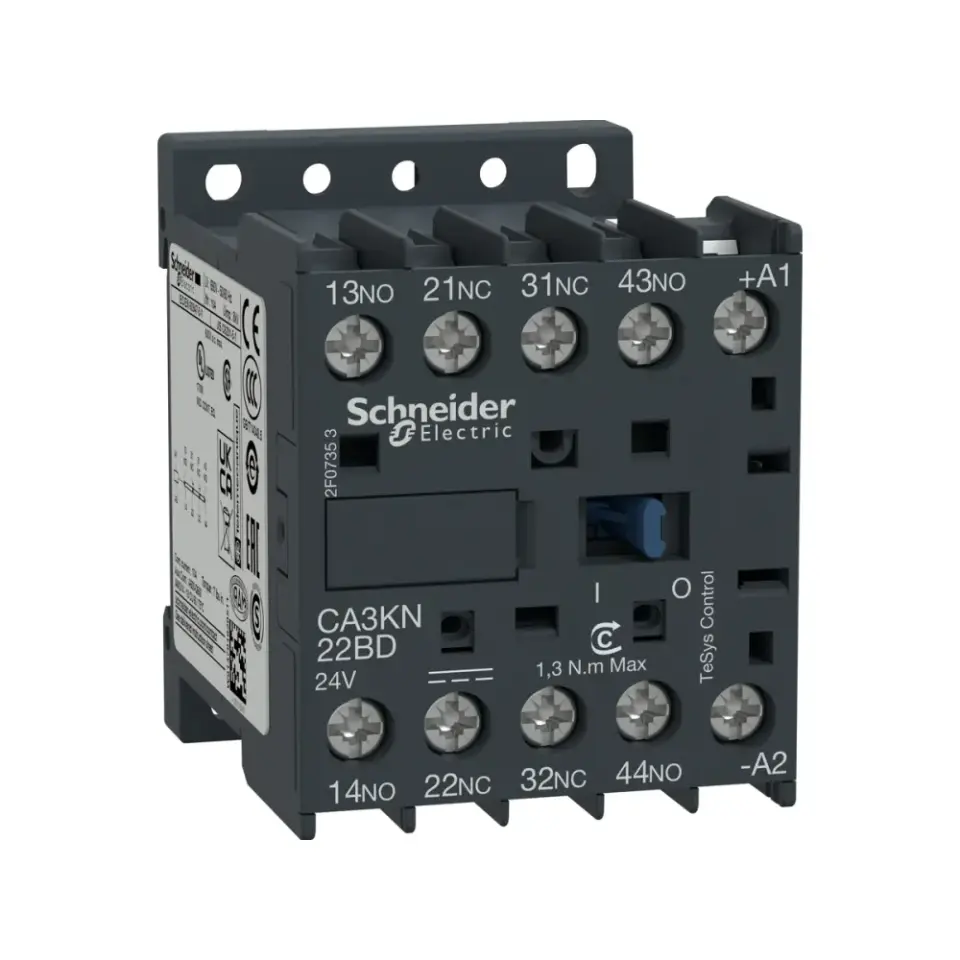 Schneider Electric CA3KN22ED, TeSys K, 2NA+2NK, Mini Yardımcı Kontaktör, 48 Volt DC