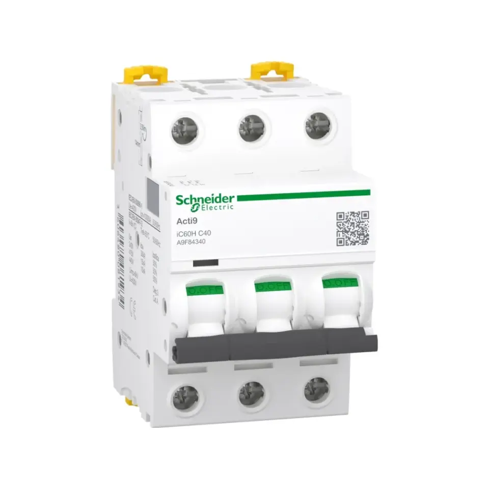 Schneider Electric A9F84340, Acti 9 iC60H, 40 Amper, 3 Kutuplu, C Tipi, Otomatik Sigorta, 10 kA, 3x40C